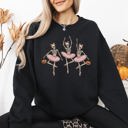 XXXL Black Dancing Skeleton Girls Halloween Ghost Checkered Retro Vintage Spooky Fall Graphic Sweatshirt