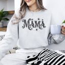 Large Ash Light Gray Mama Lace Spiders Halloween Ghost Checkered Retro Vintage Spooky Costume Fall Sweatshirt