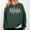 XXL Forest Green Mama Lace Spiders Halloween Ghost Checkered Retro Vintage Spooky Costume Fall Sweatshirt