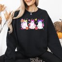 Small Black Neon Ghosts Halloween Checkered Retro Vintage Spooky Costume Fall Graphic Sweatshirt