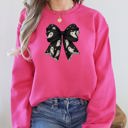 XXXL Crunchberry Bright Pink Halloween Bow Coquette Minimalist Retro Vintage Spooky Costume Fall Graphic Sweatshirt