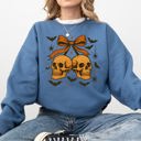  Skull Bow Coquette Bats Ghost Western Halloween Retro Vintage Spooky Graphic Sweatshirt