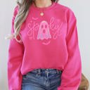 Large Crunchberry Bright Pink Pink Neon Ghost Halloween Retro Vintage Spooky Collector's Edition Graphic Sweatshirt