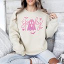 XXXL Sand Pink Neon Ghost Halloween Retro Vintage Spooky Collector's Edition Graphic Sweatshirt