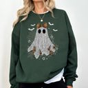  Cute Lace Ghost Bow Coquette Bats Halloween Vintage Nostalgic Cozy Retro Graphic Sweatshirt
