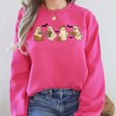  Reading Mini Ghosts Pink Neon Book Lover Halloween Retro Vintage Spooky Graphic Sweatshirt