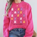 XXL Crunchberry Bright Pink Too Cute To Spook Mini Ghosts Halloween Vintage Pumpkin Retro Spooky Fall Graphic Sweatshirt