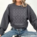 Large Dark Gray Heather Too Cute To Spook Mini Ghosts Halloween Vintage Pumpkin Retro Spooky Fall Graphic Sweatshirt