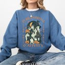  Purranormal Cativity Vintage Ghost Cowgirl Halloween Pumpkin Retro Spooky Graphic Sweatshirt