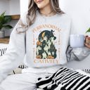 XXXL Ash Light Gray Purranormal Cativity Vintage Ghost Cowgirl Halloween Pumpkin Retro Spooky Graphic Sweatshirt