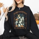 XL Black Purranormal Cativity Vintage Ghost Cowgirl Halloween Pumpkin Retro Spooky Graphic Sweatshirt