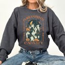 XXL Dark Gray Heather Purranormal Cativity Vintage Ghost Cowgirl Halloween Pumpkin Retro Spooky Graphic Sweatshirt