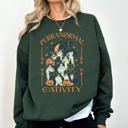XXXL Forest Green Purranormal Cativity Vintage Ghost Cowgirl Halloween Pumpkin Retro Spooky Graphic Sweatshirt