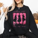 Large Black What If The Anxious Skeleton Ghost Western Vintage Pumpkin Cowgirl Spooky Graphic Sweatshirt