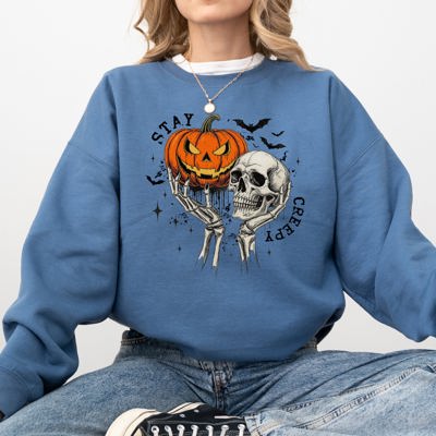 What If The Anxious Skeleton Ghost Western Vintage Halloween Spooky Graphic Sweatshirt