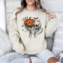 Medium Sand What If The Anxious Skeleton Ghost Western Vintage Halloween Spooky Graphic Sweatshirt