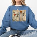  Vintage Newspaper Ghost Halloween Book Cat Western Pumpkin Retro Spooky Costume Fall Graphic Sweatshirt