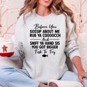XXL Ash Light Gray Before You Gossip Fish To Fry Dirty Sassy Unapologetic Sarcastic Statement Sweatshirt