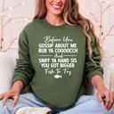 Medium Military Green Before You Gossip Fish To Fry Dirty Sassy Unapologetic Sarcastic Statement Sweatshirt