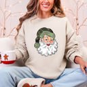 XL Sand Camo Santa Retro Christmas Hunting Festive Outdoor Santa Theme Vintage Rustic Winter Style Illustration Sweatshirt
