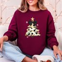 XXL Maroon Christmas Camo Tree Santa Coquette Ribbon Festive Retro Cozy Graphic Seasonal Sweatshirt