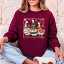  Christmas Geese Retro Festive Holiday Cheer Geese Pattern With Rustic Nordic Elements Sweatshirt