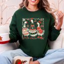 Medium Forest Green Christmas Geese Retro Festive Holiday Cheer Geese Pattern With Rustic Nordic Elements Sweatshirt