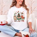 Small White Christmas Geese Retro Festive Holiday Cheer Geese Pattern With Rustic Nordic Elements Sweatshirt