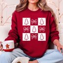  Christmas Geese Retro Cozy Winter Checkered Bows Tree Pattern Vintage Sweatshirt