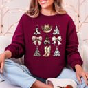 Small Maroon Cowboy Christmas Santa Western Trees Boots Hat Country Living Holiday Sweatshirt