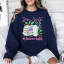 Large Navy Dear Santa, My Books Were Naughty BookTok Christmas Quote Sweatshirt Book Lovers