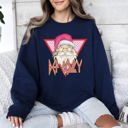 XL Navy Def Jolly Santa Retro Christmas Cheery Nostalgic Holiday Pun Limited Edition Sweatshirt