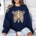  Halloween Skeleton, Pumpkins, Anatomy, Spooky Graphic Art Print For Halloween Season Sweatshirt