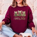  Holly Jolly Camo Christmas Tree Santa Ribbons Bows Cozy Christmas Cheer Sweatshirt