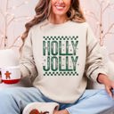  Holly Jolly Christmas Retro Vintage Cozy Fleece Interior Festive Cheer Holiday Sweatshirt