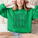 XXL Irish Bright Green Holly Jolly Christmas Retro Vintage Cozy Fleece Interior Festive Cheer Holiday Sweatshirt