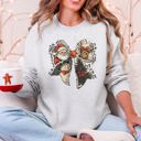 XXL Ash Light Gray It's The Most Wonderful Time Of The Year Santa Snowman Reindeer Christmas Sweatshirt