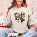 XL Sand It's The Most Wonderful Time Of The Year Santa Snowman Reindeer Christmas Sweatshirt