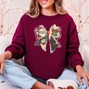 Large Maroon It's The Most Wonderful Time Of The Year Santa Snowman Reindeer Christmas Sweatshirt