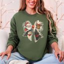 Medium Military Green It's The Most Wonderful Time Of The Year Santa Snowman Reindeer Christmas Sweatshirt