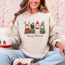  Meowy Christmas Santa Cats Paws Cozy Feline Cheer For Pet Lovers Everywhere Sweatshirt