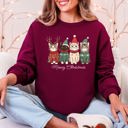 XL Maroon Meowy Christmas Santa Cats Paws Cozy Feline Cheer For Pet Lovers Everywhere Sweatshirt
