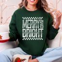  Meowy Christmas Merry And Bright Retro Vintage Festive Cozy Warm Winter Holiday Graphic Sweatshirt