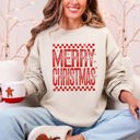  Merry Christmas, Checkered, Retro, Vintage Graphic Sweatshirt With Plush Fleece Interior