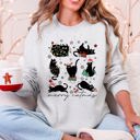  Merry Catmas Christmas Cat Lover Santa Pets Cozy Festive Holiday Cheer Sweatshirt