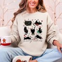 Small Sand Merry Catmas Christmas Cat Lover Santa Pets Cozy Festive Holiday Cheer Sweatshirt