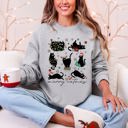 Large Heather Sport Gray Merry Catmas Christmas Cat Lover Santa Pets Cozy Festive Holiday Cheer Sweatshirt