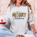  Merry Christmas Camo Santa And Christmas Tree Design Graphic Sweatshirt For Holidays