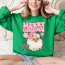  Merry Christmas Retro Santa Checkered Vintage Holiday Edition Festive Cozy Classic Sweatshirt