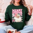  Merry Christmas Retro Santa Checkered Vintage Holiday Edition Festive Cozy Classic Sweatshirt
